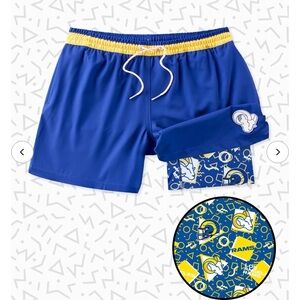 Chubbies NFL Los Angeles Rams Lined Classic Swim Trunk 2XL 5.5” Inseam NWT